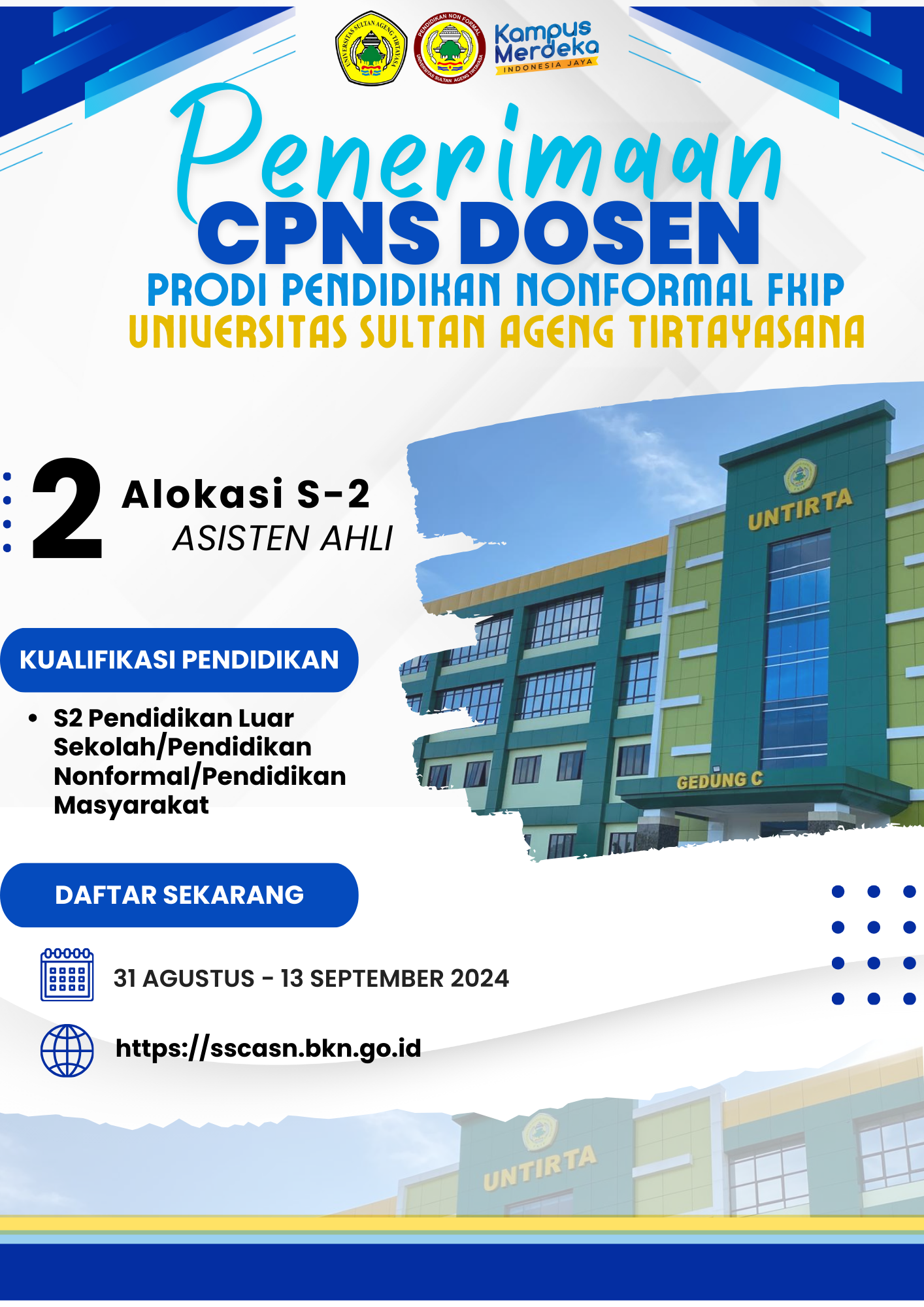 Informasi Penerimaan CPNS di Program Studi Pendidikan Nonformal, FKIP, UNTIRTA